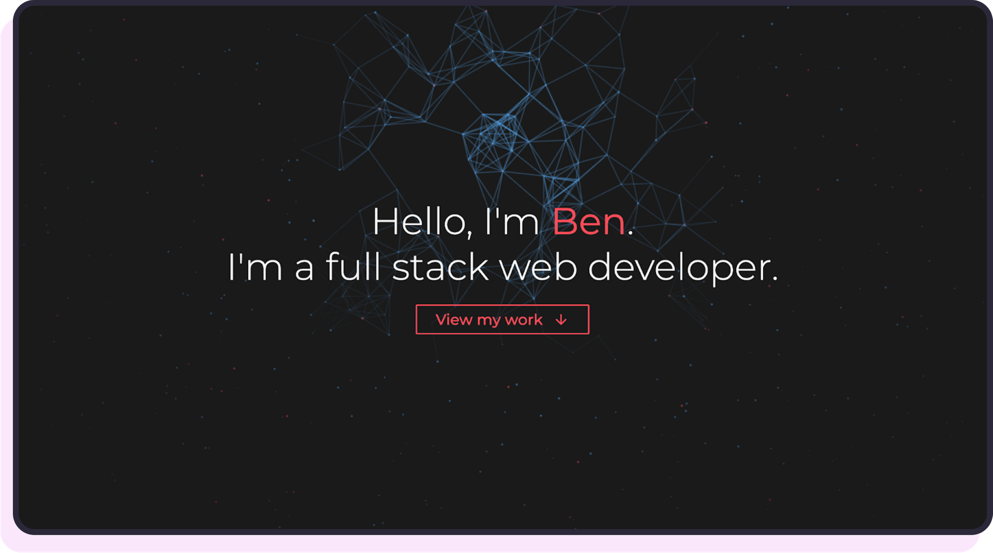 Ben's portfolio homepage.