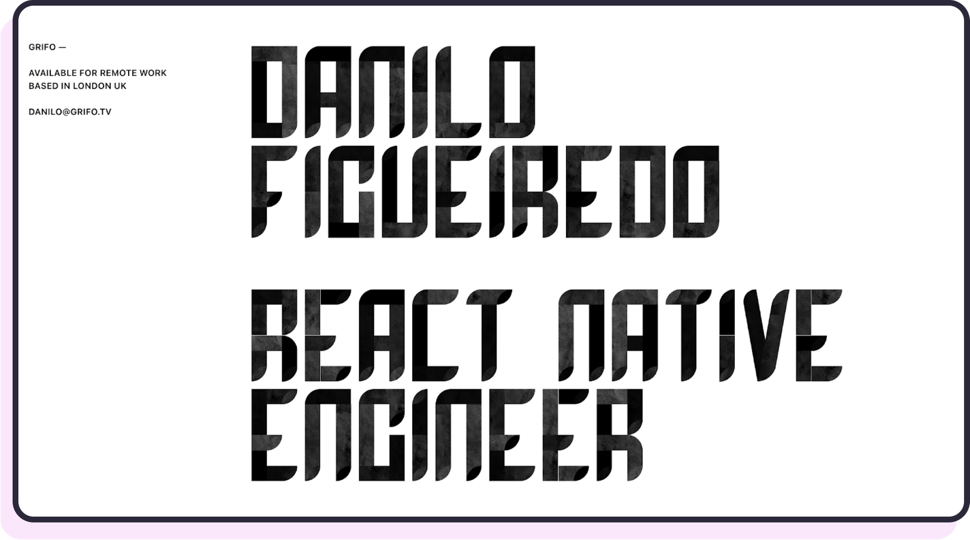 Danilo's portfolio homepage