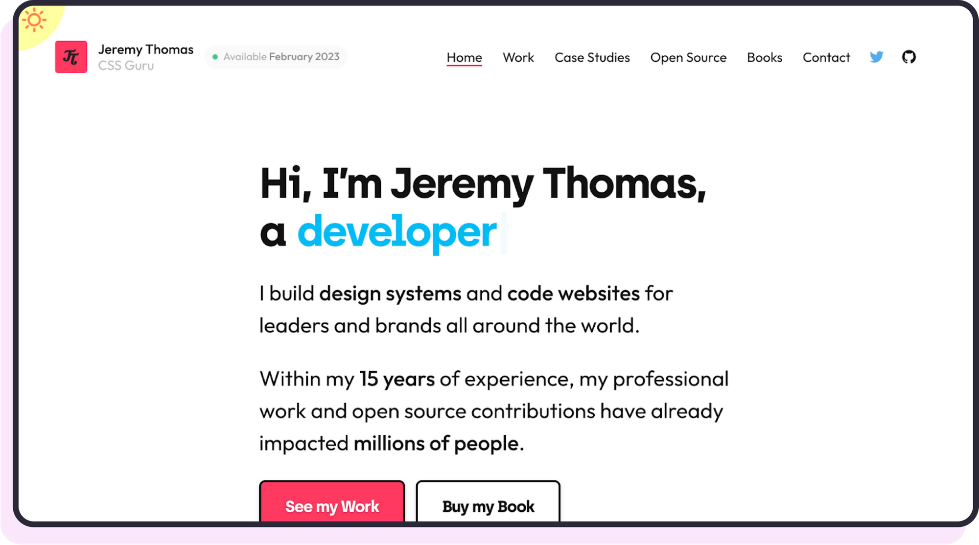 Jeremy's portfolio homepage