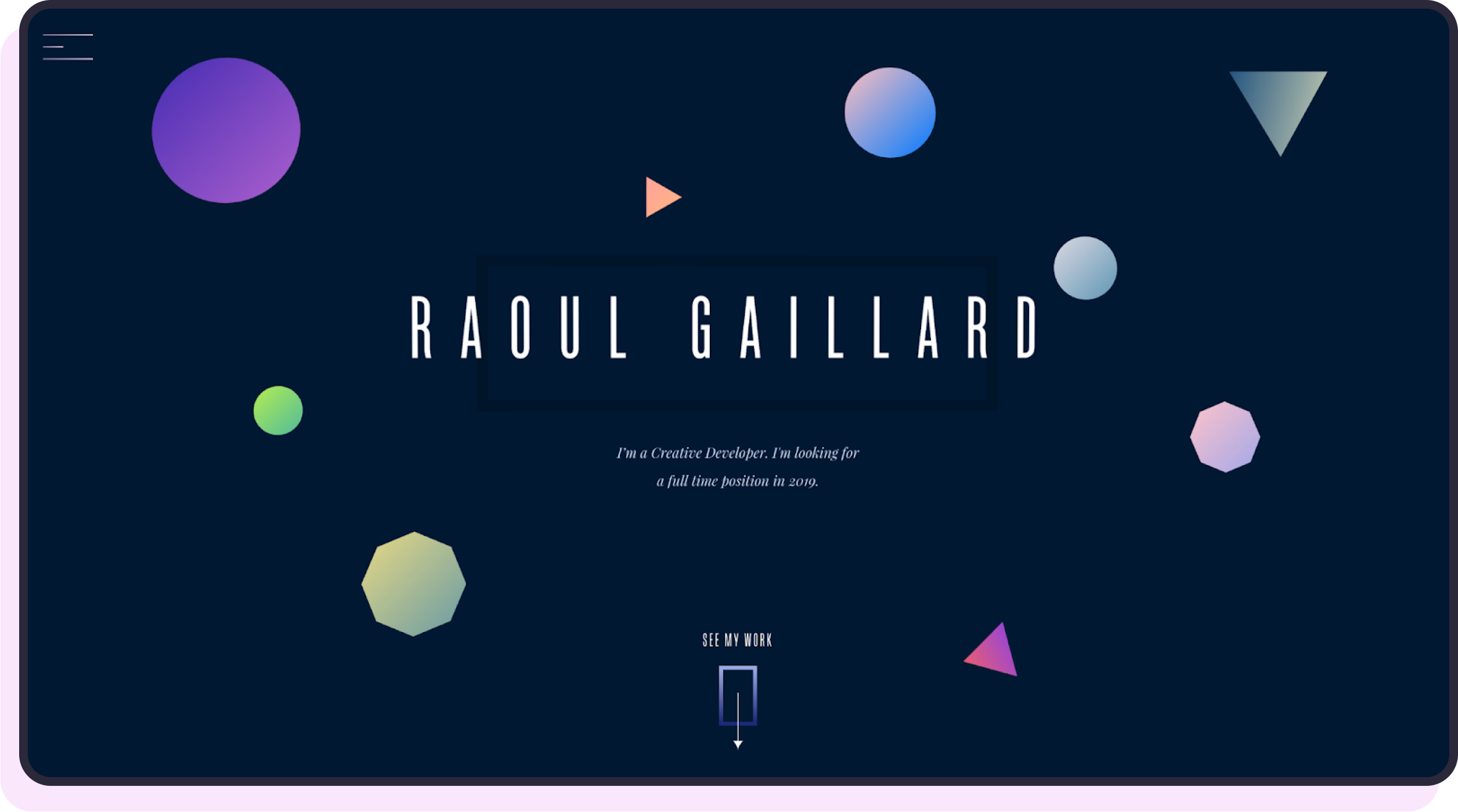 Raoul's portfolio homepage