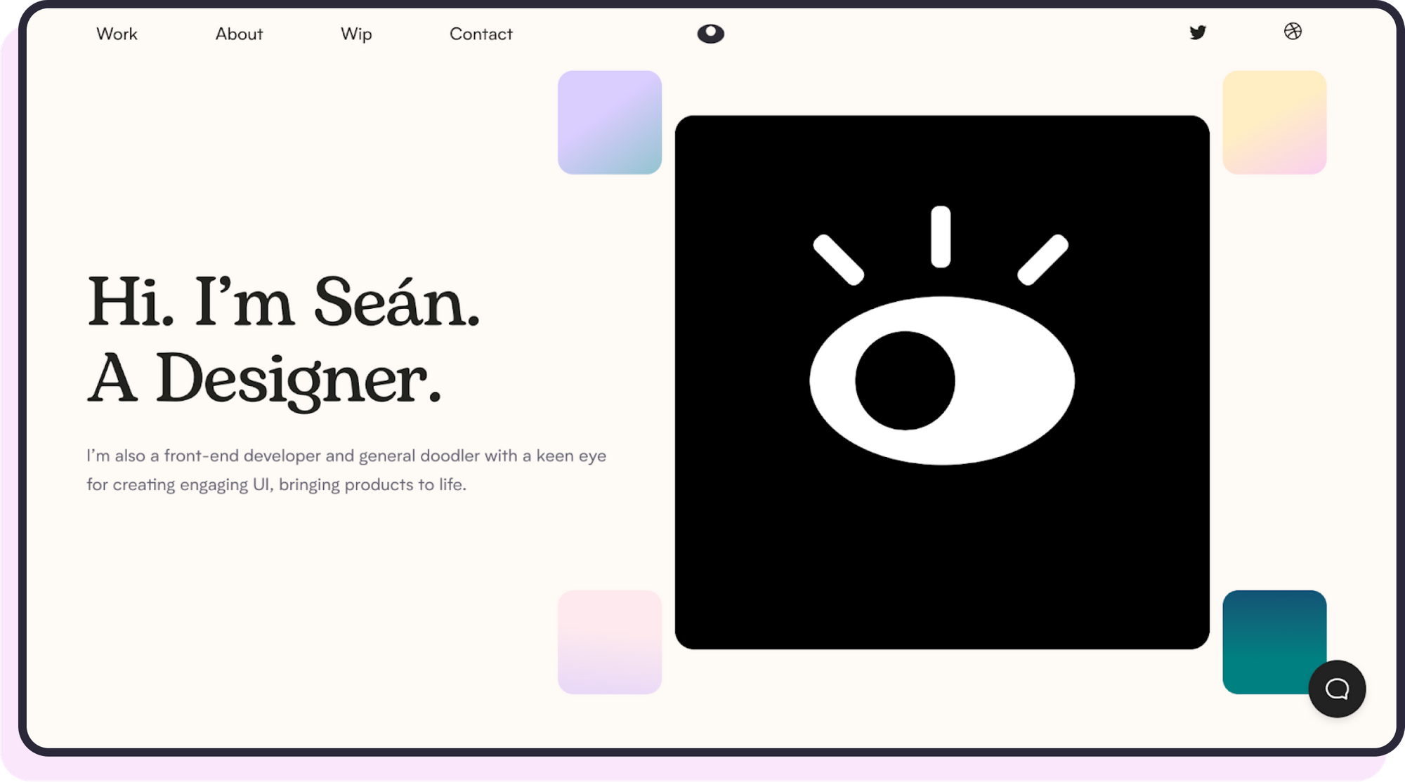Sean's portfolio homepage