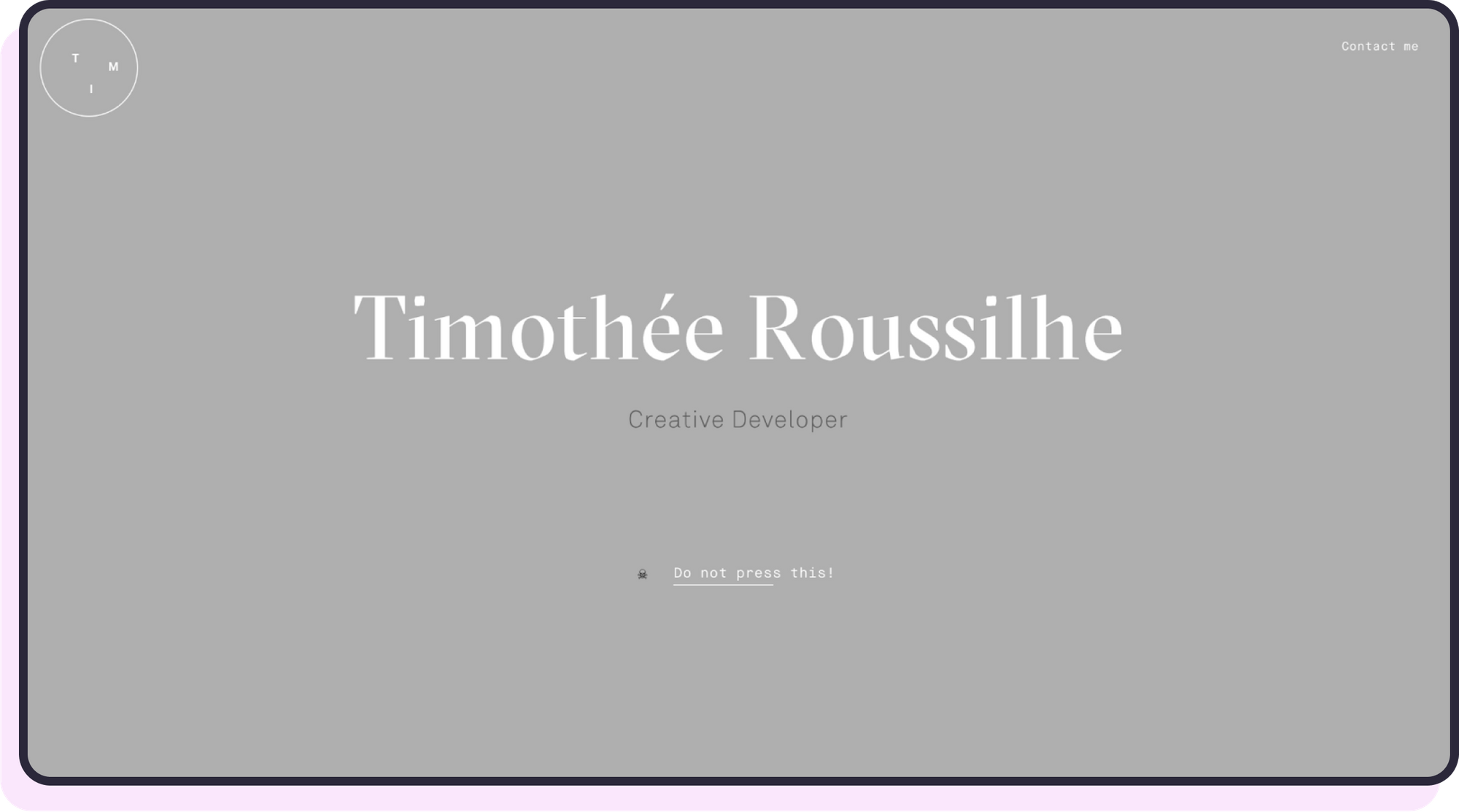 Timothèe's portfolio homepage