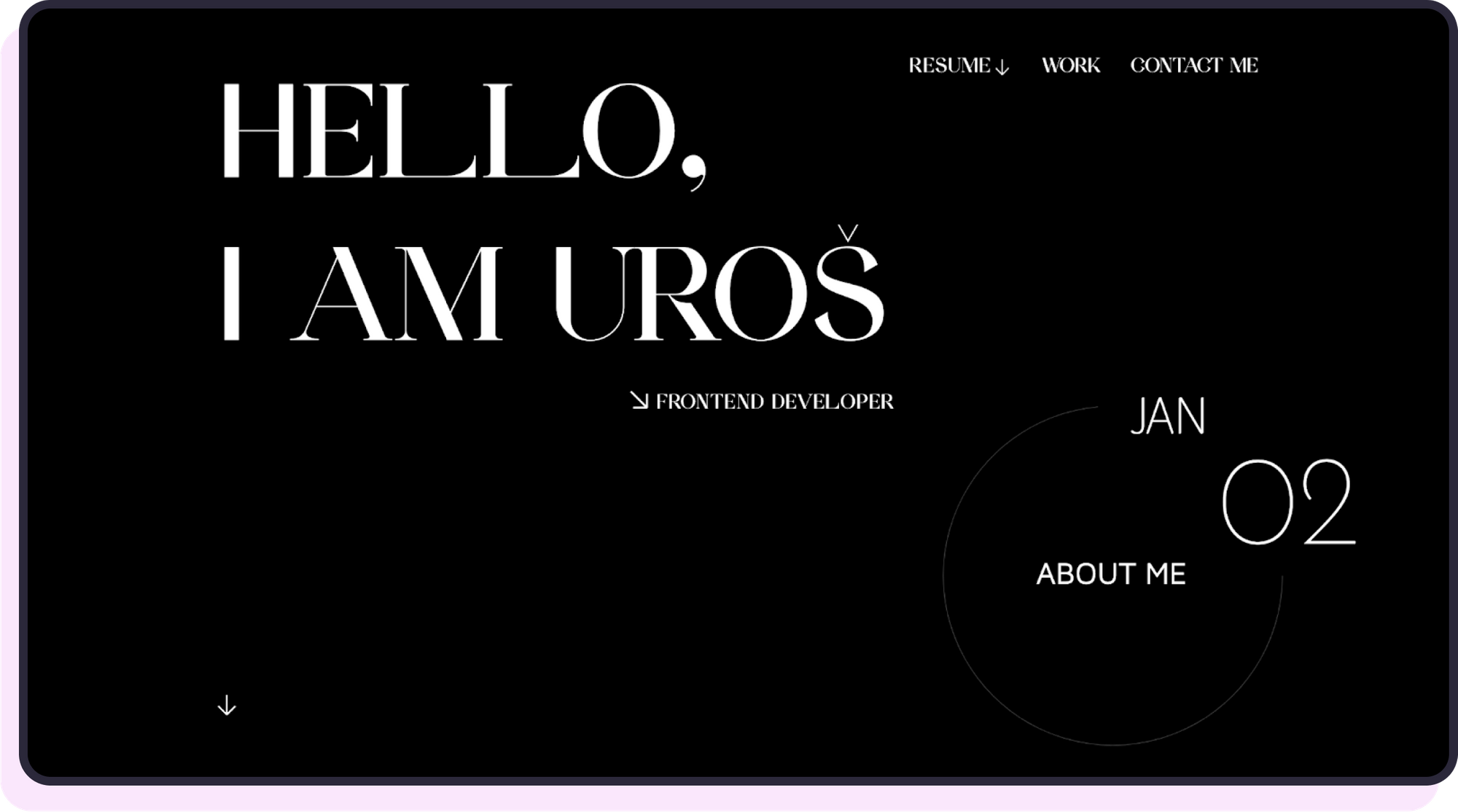 Uroš' portfolio homepage