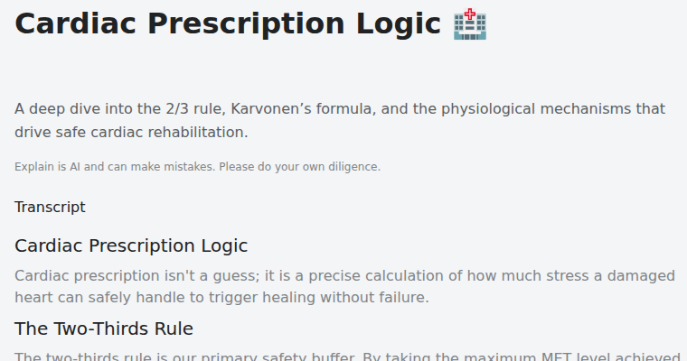 Explainer page for