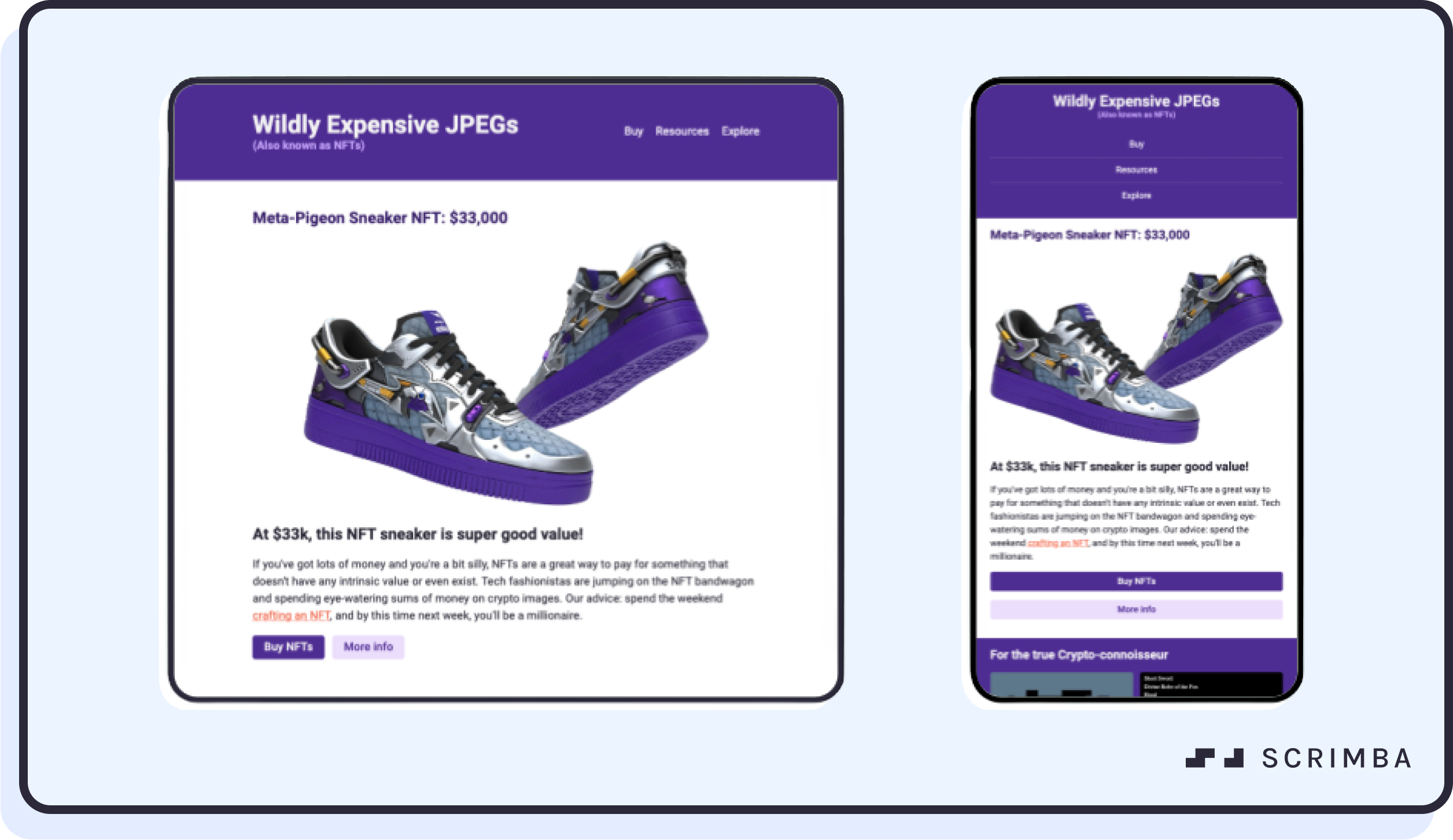 A responsive website layout